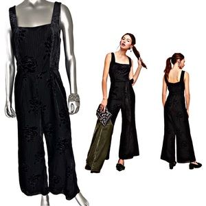 Anthropologie MOULINETTE SOEURS Black Velvet Jumpsuit